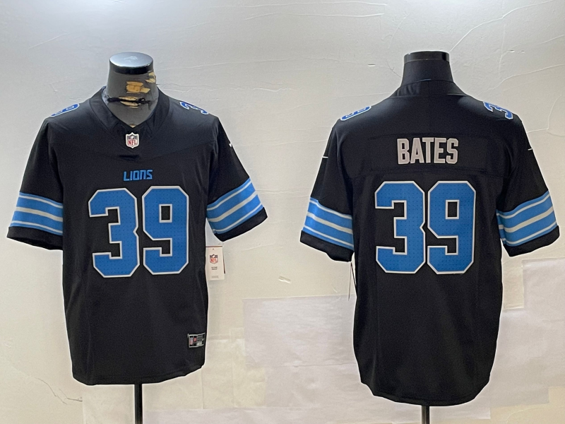 Men's Detroit Lions Jake Bates #39 Black Team Jersey